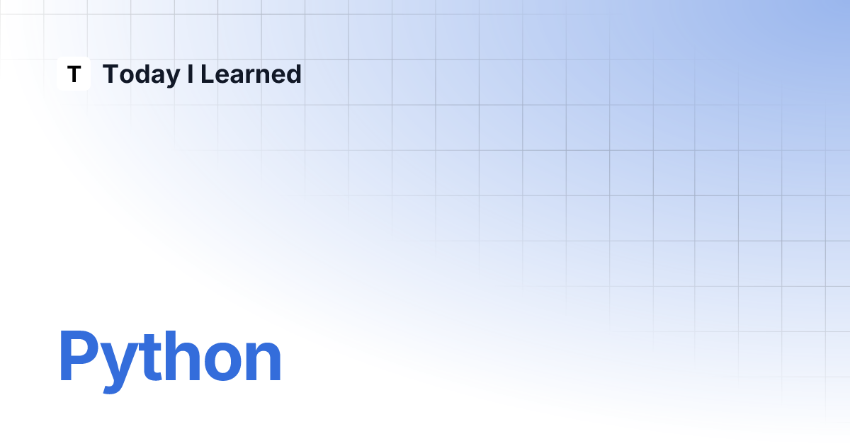 Python today i learned